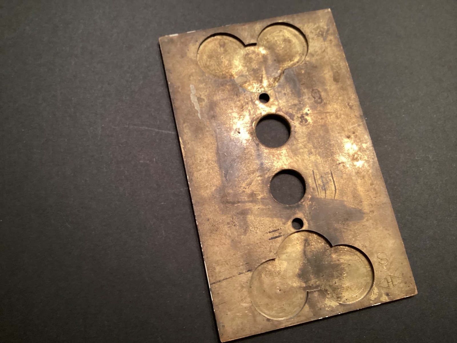 Vintage Push Button Light Switch Wall Plate Covers Rectangle Brass Hardware