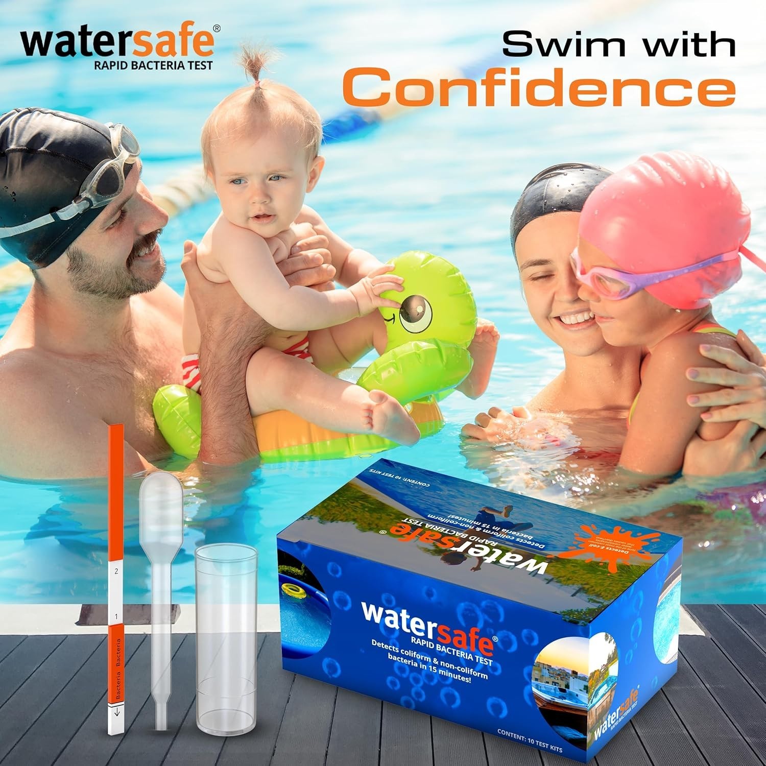 Rapid Bacteria Kit for Pools and Spas - Detects E. coli & Salmonella in 15 Min