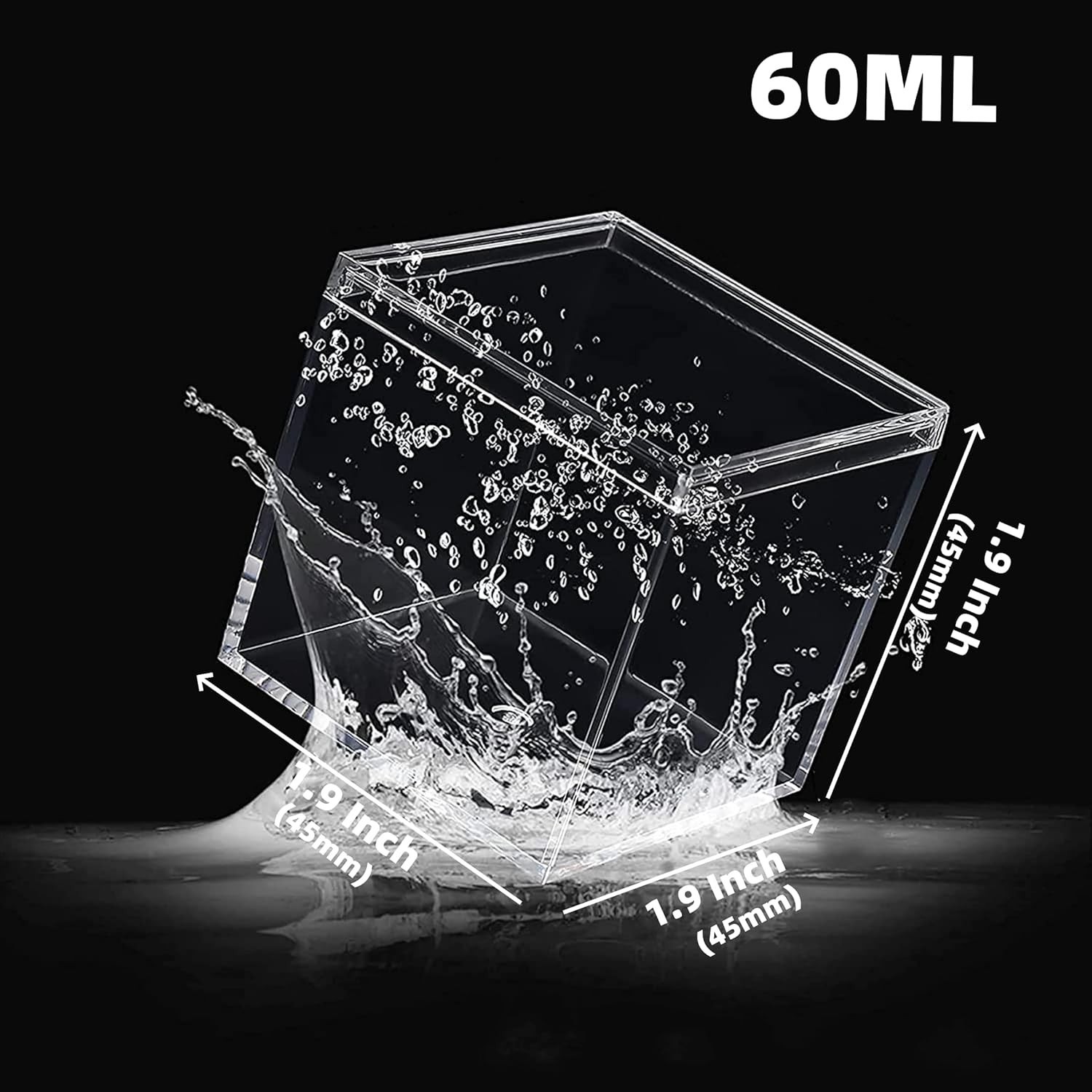 Small Acrylic Box Clear Display Case Plastic Square Cube 2 Packs Candy Box wi...