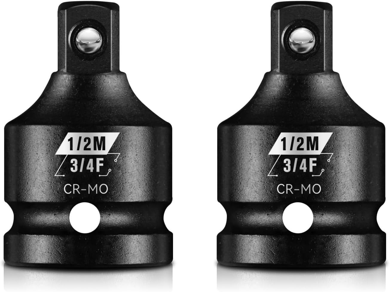 2 Pieces 3/4 F To 1/2 M Impact Socket Adapter Set Sae Drive Crmo Steel Exceeds