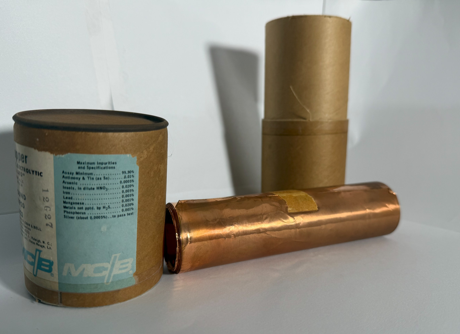 Copper Metal, Foil, Electrolytic, High Purity, 1 lb.