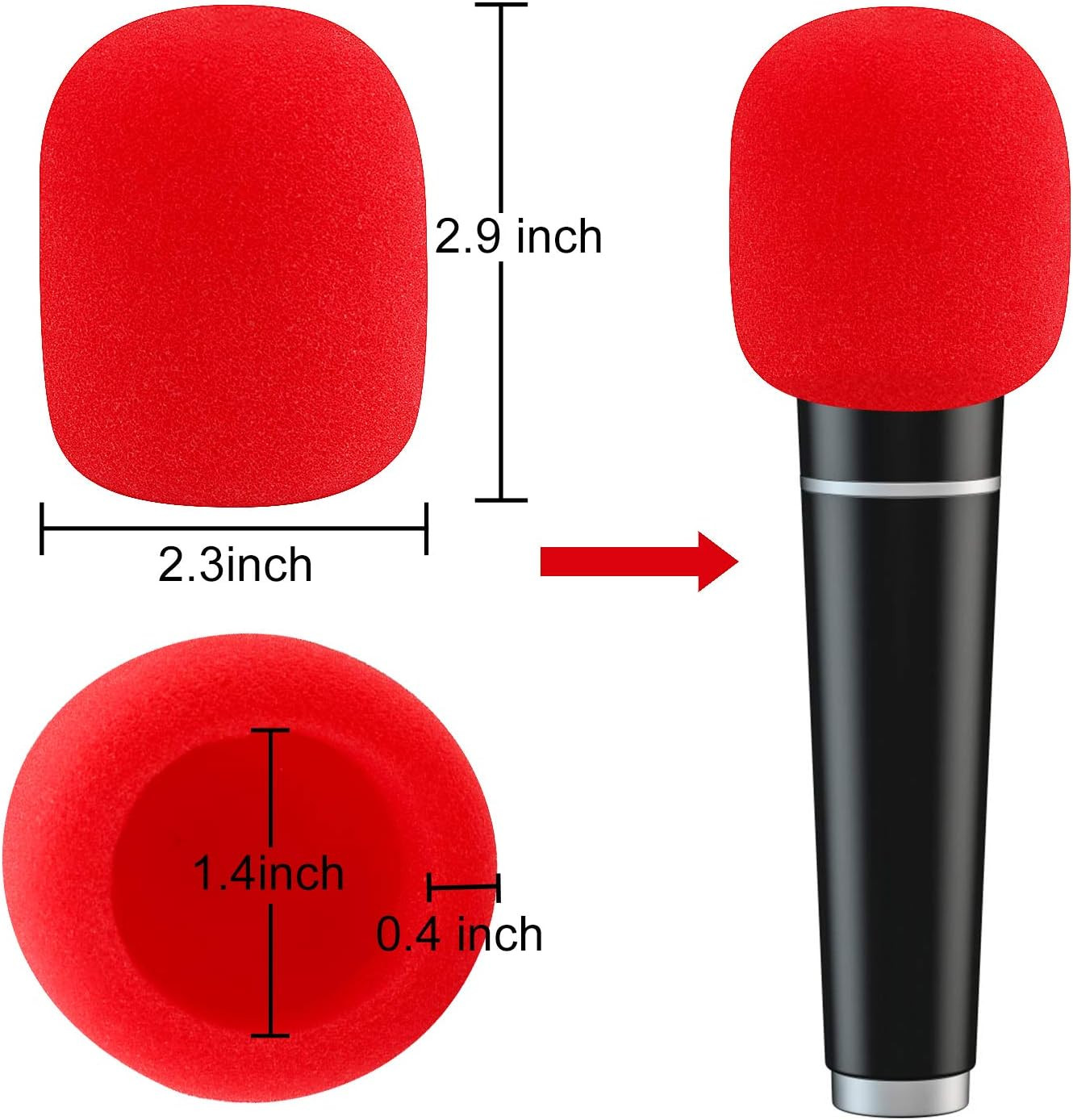 Microphone Covers Foam,20 Pack Thick Handheld Stage Microphone Windscreen Microp