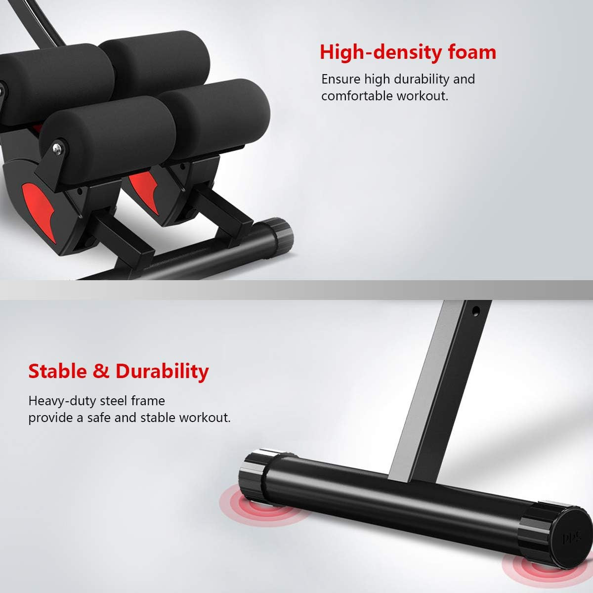 Ab Machine, Ab Workout Equipment for Home Gym, Height Adjustable Ab Trainer, Fol