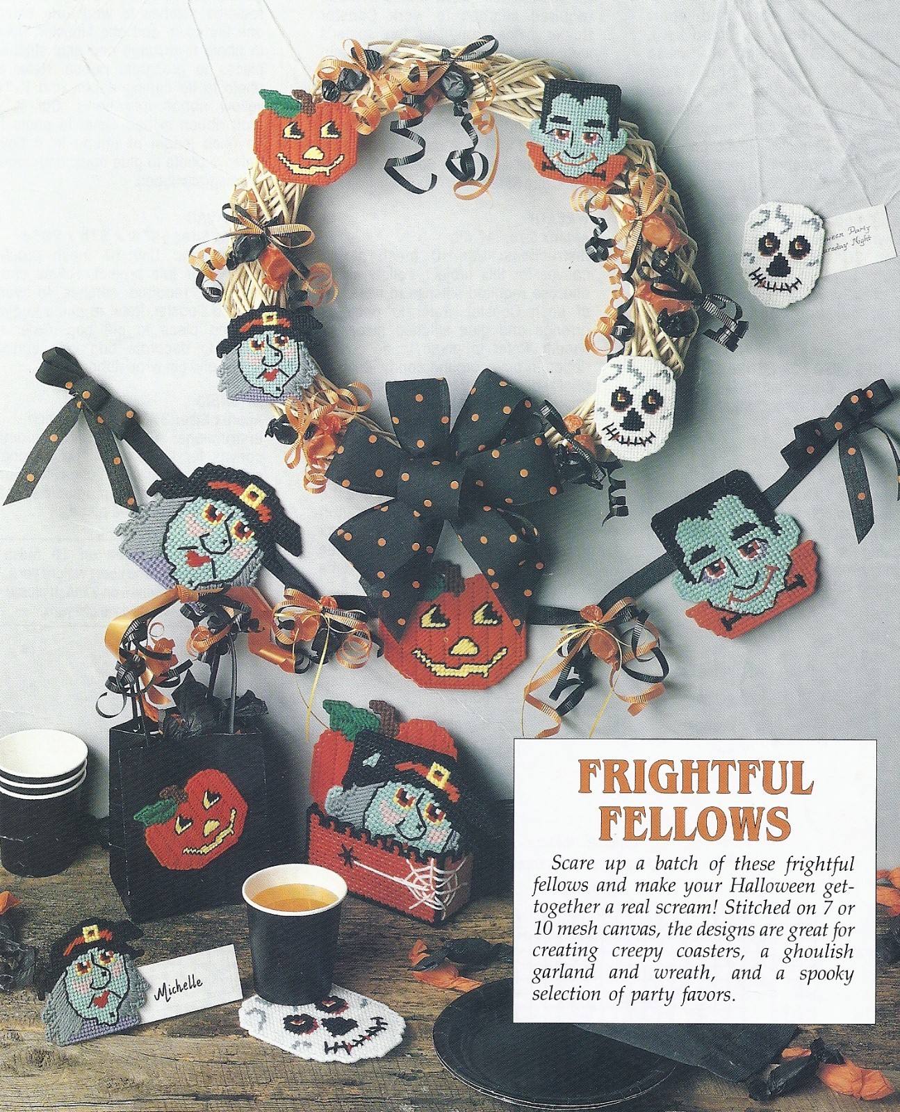 **FRIGHTFUL FELLOWS TO STITCH**PLASTIC CANVAS PATTERN**