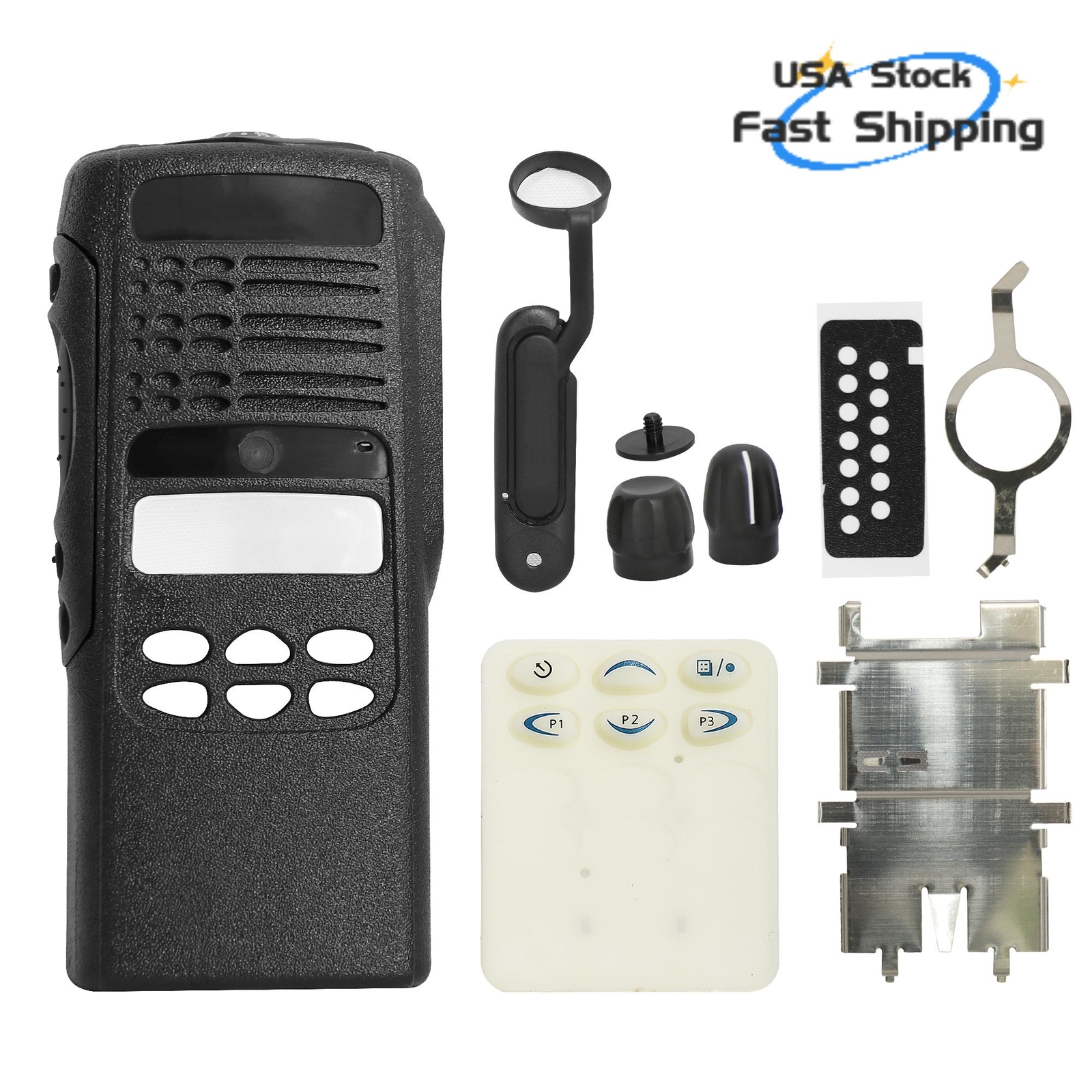 Black Repair Housing Case Replacement for HT1250 HT Handheld Radio