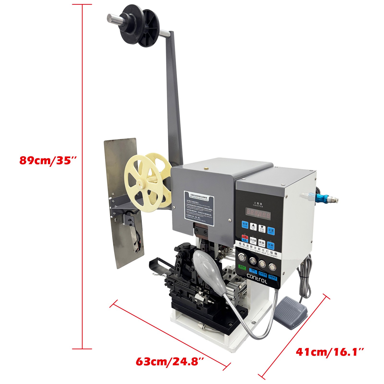 220VAutomatic Wire Stripping and Terminal Crimping Machine1.5T Crimping Capacity