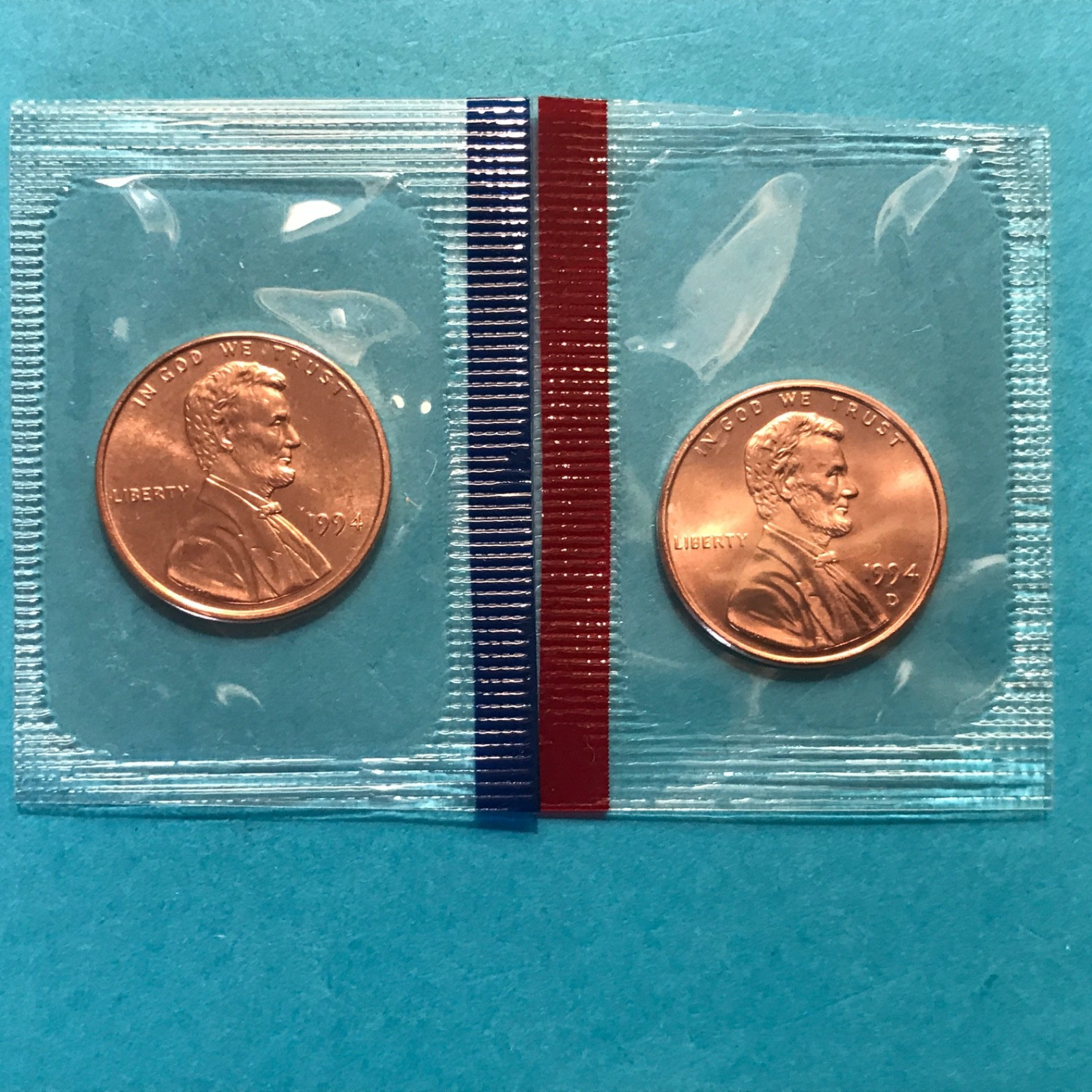 1994 P&D Lincoln Cents Unc  FREE SHIP