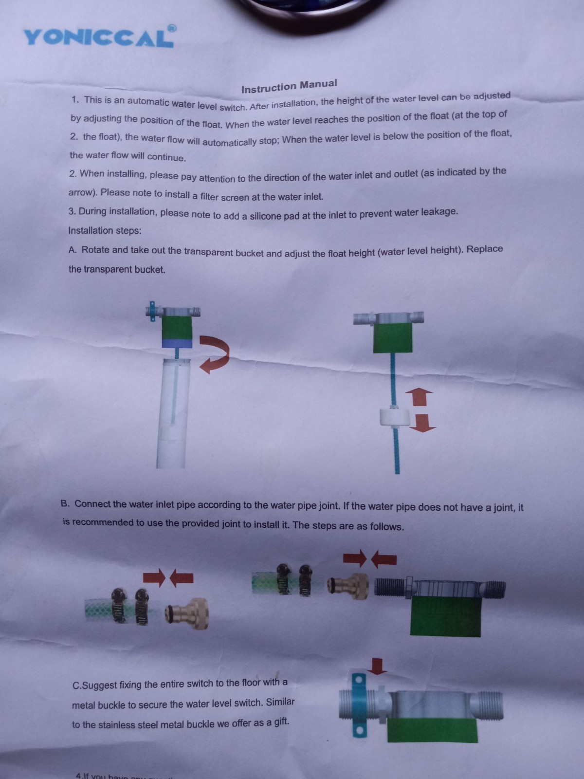 Automatic Water Level Switch Yonnical Pond Pool Filler Sensor