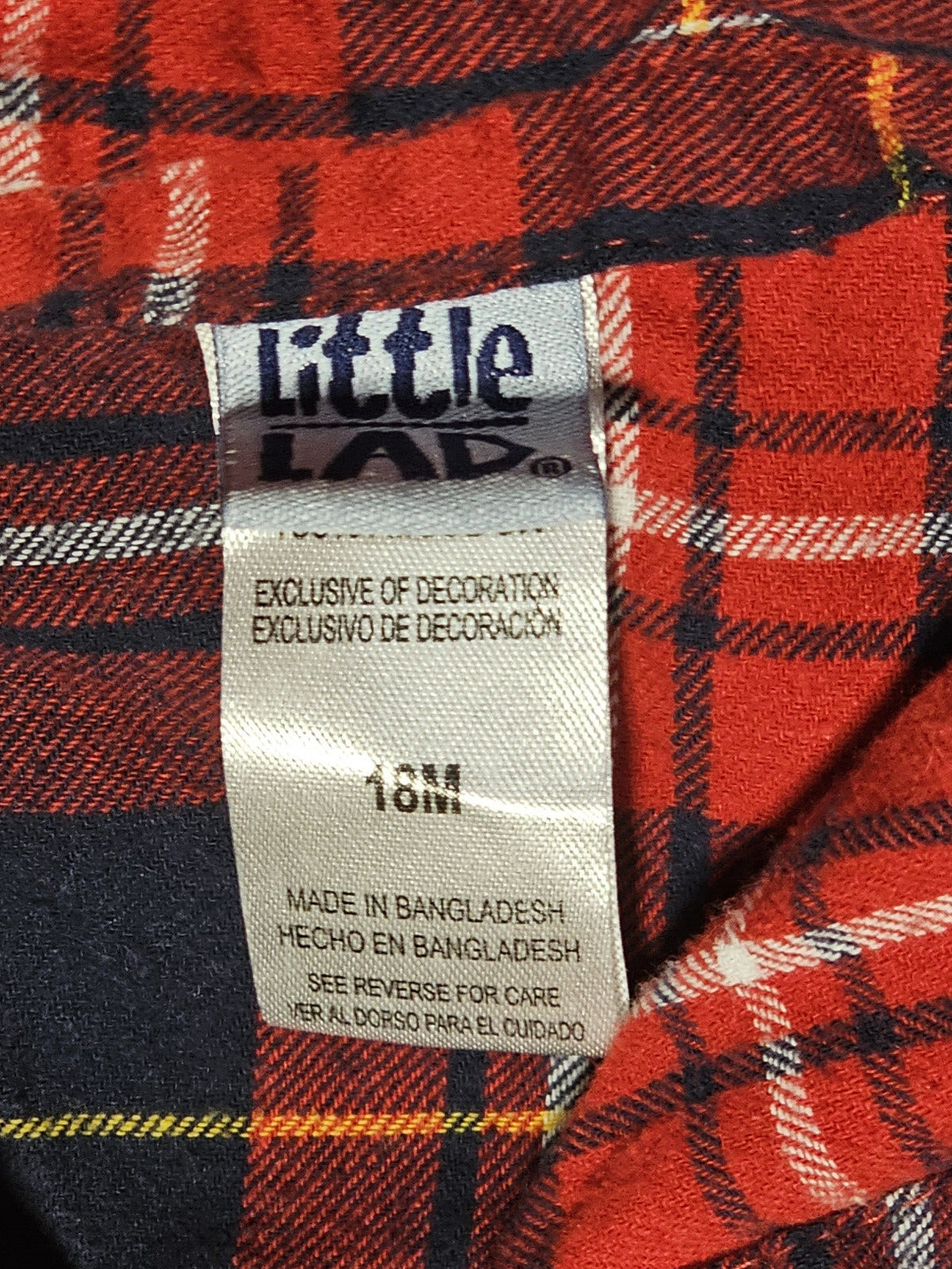 Little Lad Red Plaid Button Up 18 Months