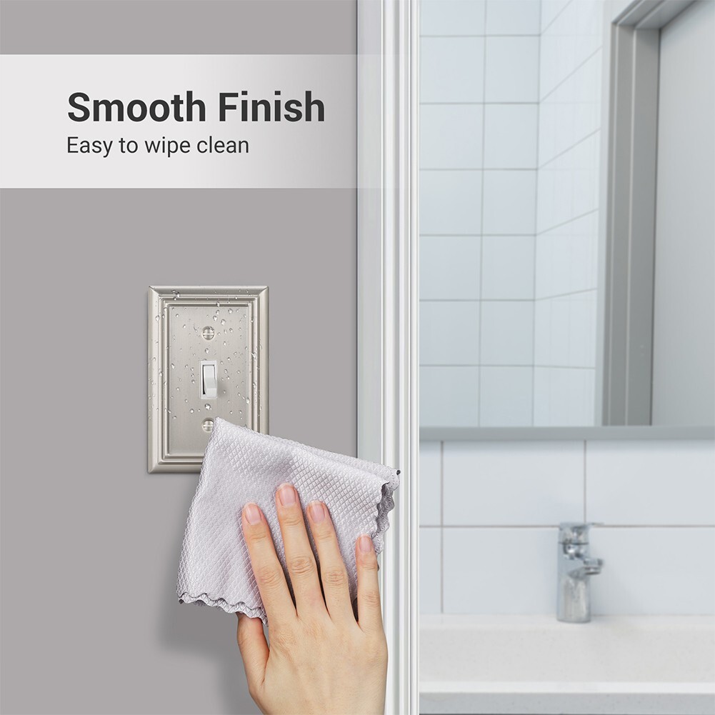 DEWENWILS 4-Pack Toggle Wall Plates, Brushed Nickel Light Switch Cover, Metal，