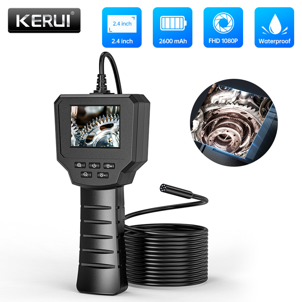 1M 1080P 6LED Borescope 2.4" Screen IP67 Waterproof Handheld Endoscope Camera