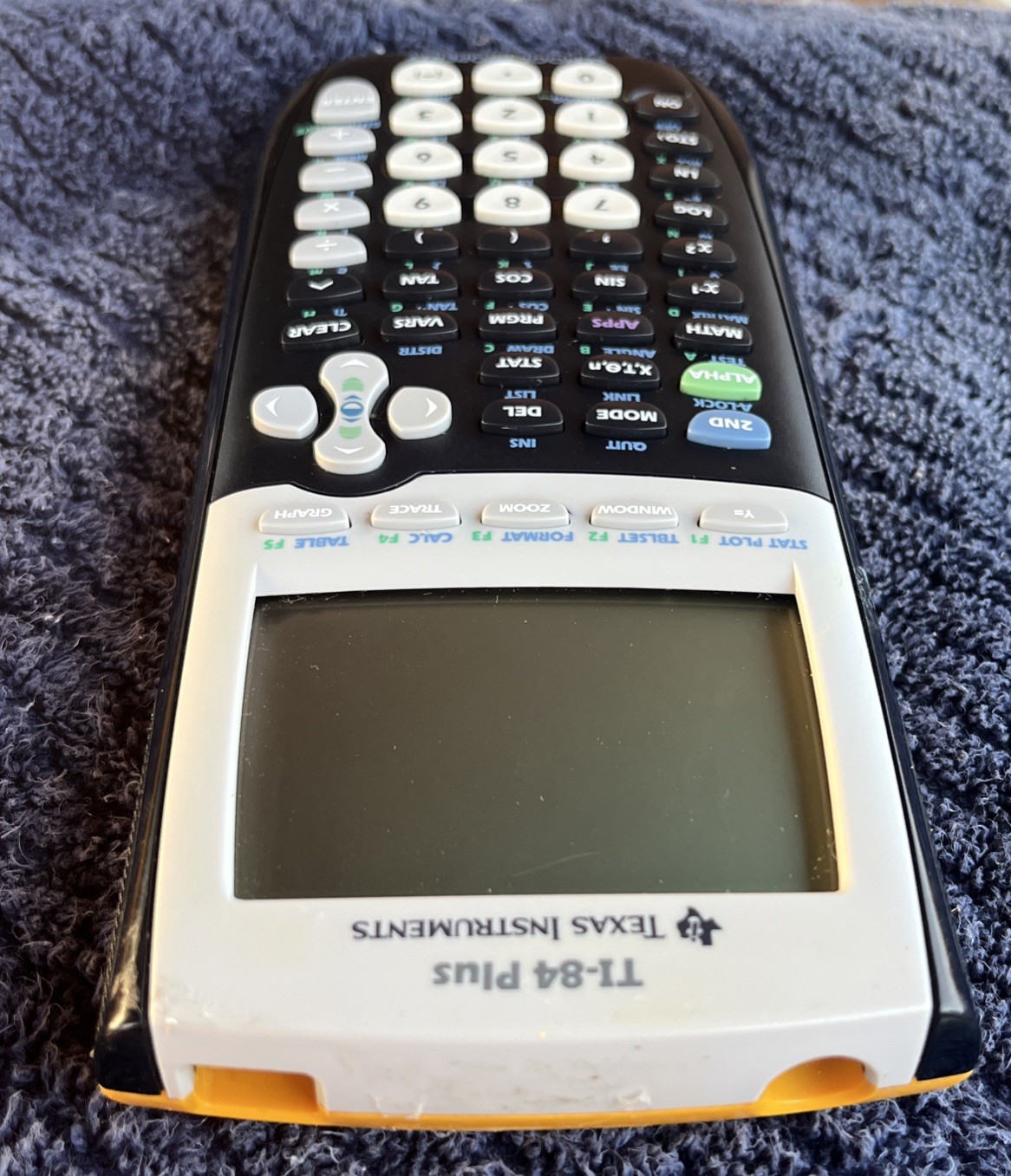 Texas Instruments TI-84 Plus Black Yellow Graphing Calculator TESTED
