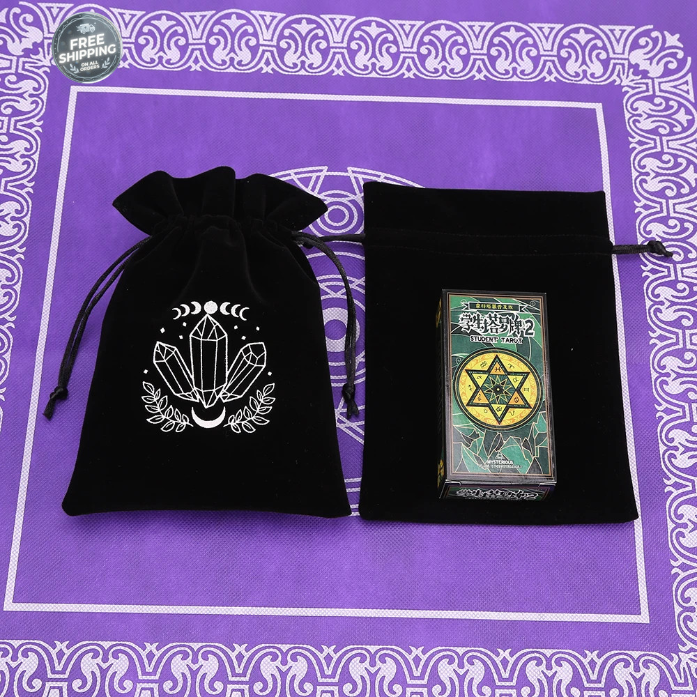 Black Velvet Tarot Bag 13x18cm Oracle Cards Runes Divination Storage Pouch