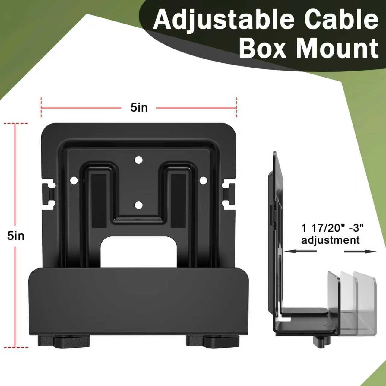 Cable Box Modem Wall Mount Adjustable For Small Wide Device Media DVD 2 PCS