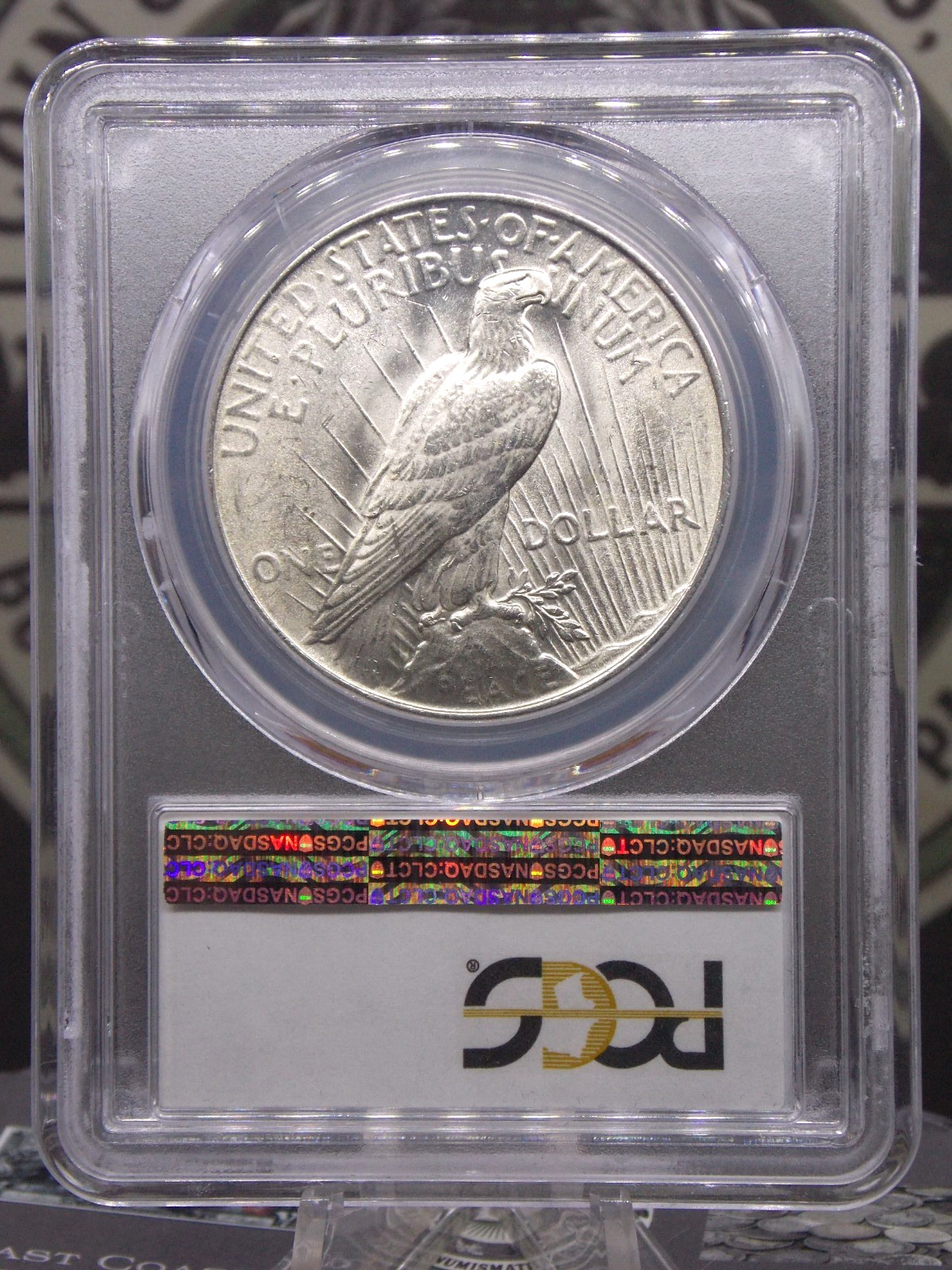 1922 "P" Peace SILVER Dollar $1 PCGS MS63 #167 Uncirculated BU Unc ECC&C, Inc.