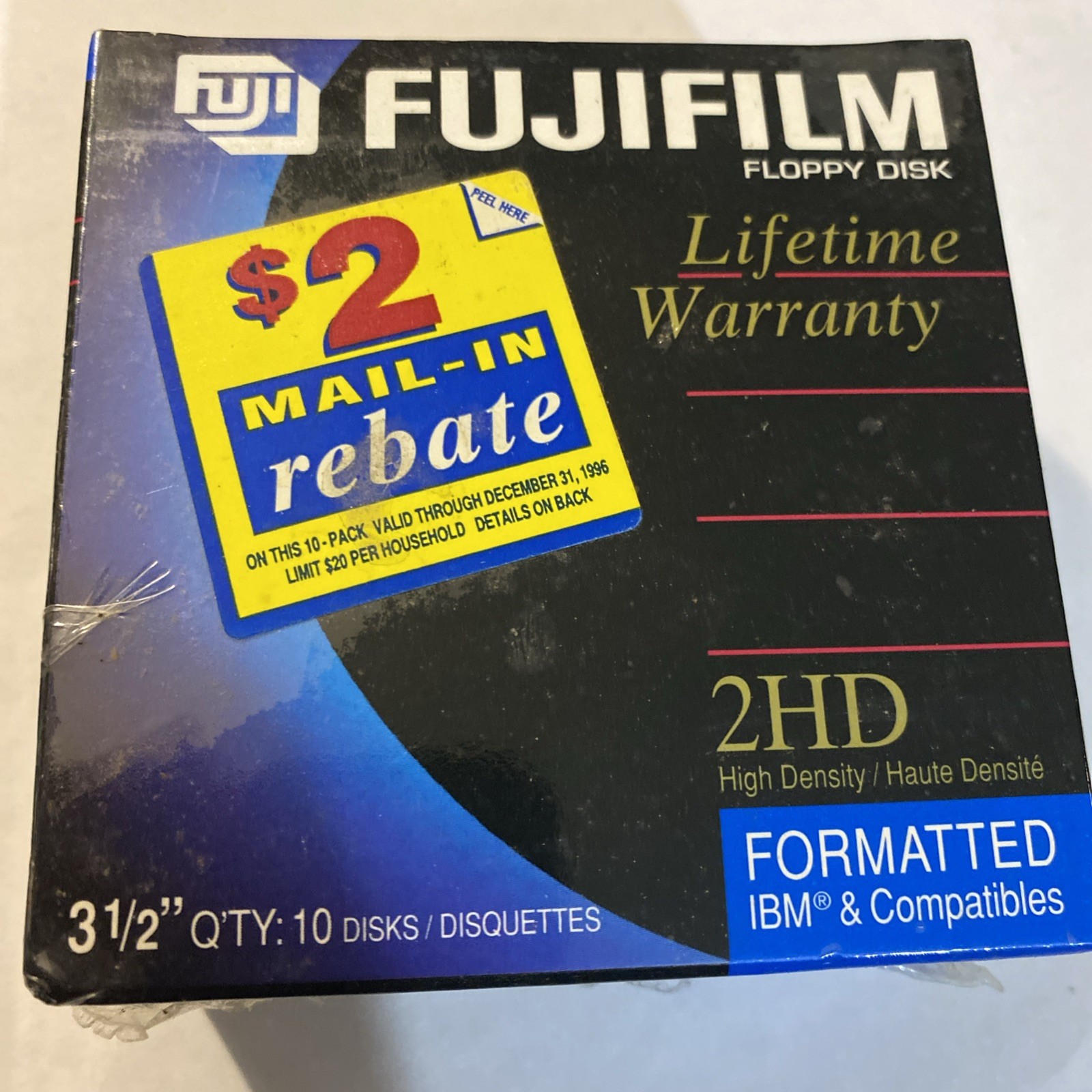 Fuji Film MF2HD 3.5" Floppy Diskette IBM Formatted NEW Sealed Box - 10 Diskettes