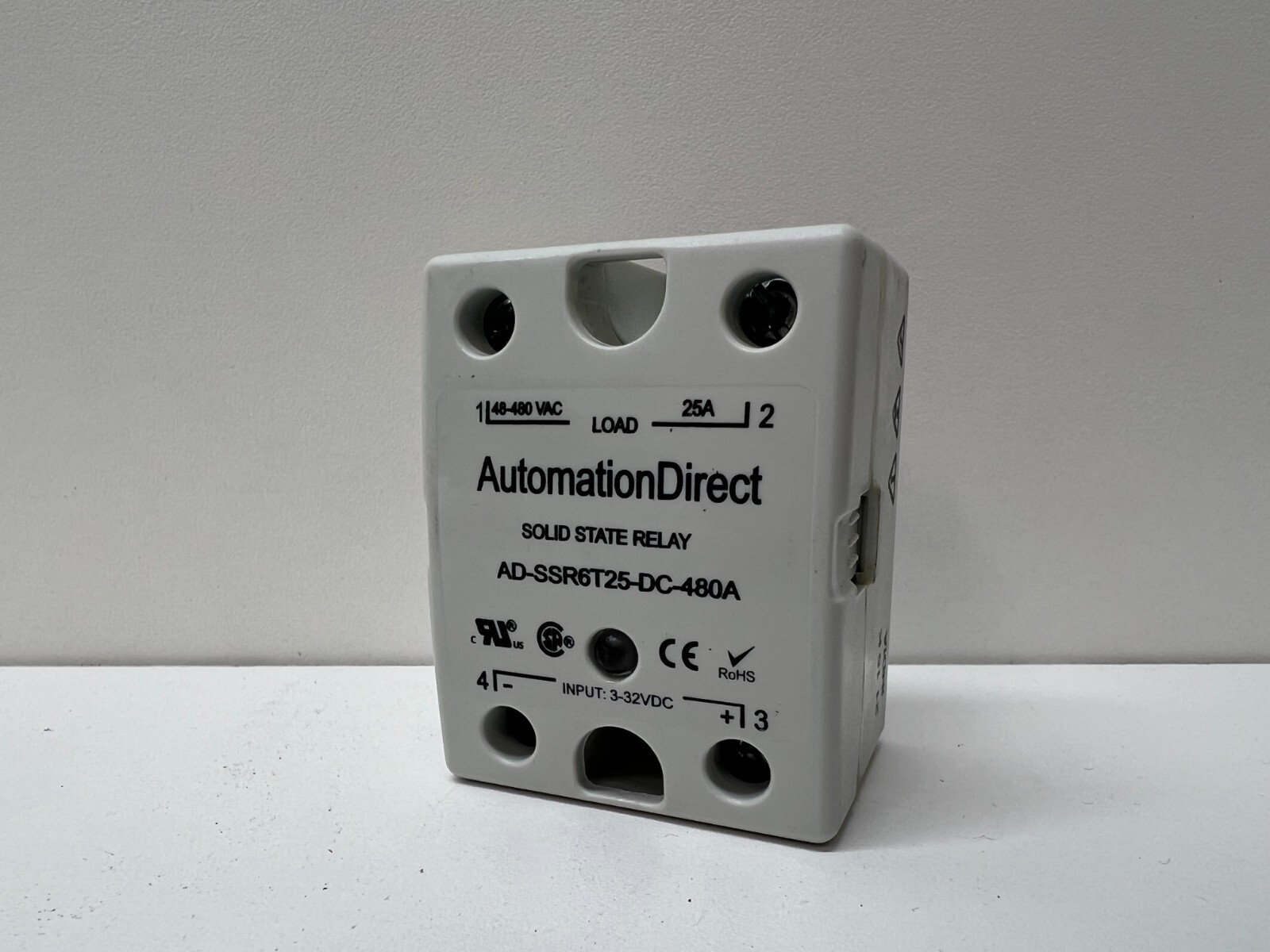 GOOD USED! AUTOMATION DIRECT 25A 48-480VAC SOLID STATE RELAY AD-SSR6T25-DC-480A