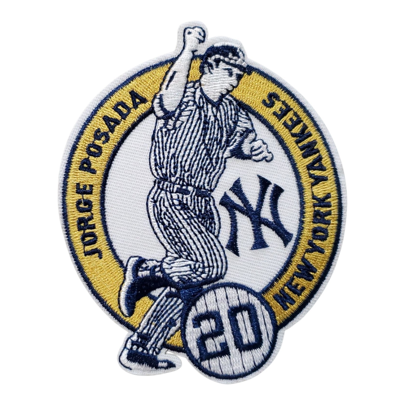 Commemorative Patch Jorge Posada #20. Yankees. Embroidered. Iron On. 4"x3"