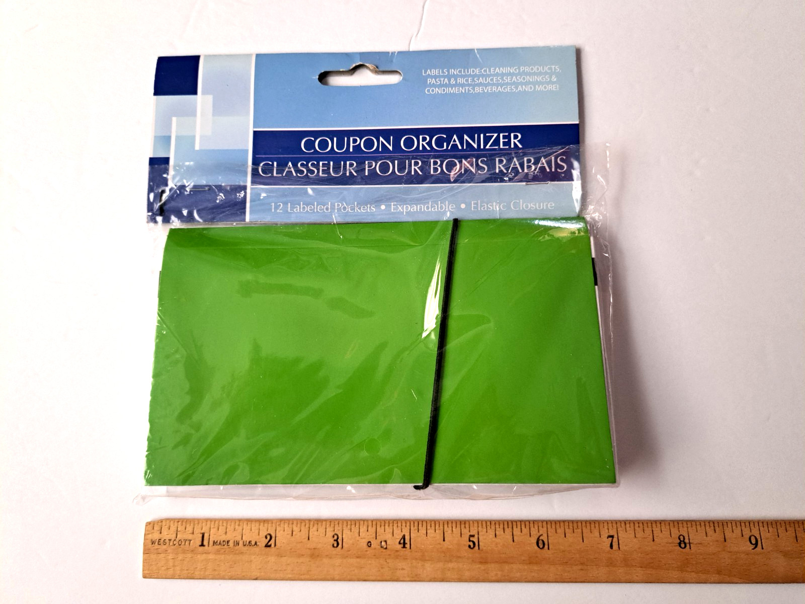 Coupon Organizer-Green-Expanding File - 12 Pockets - 6 1/2" x 4"