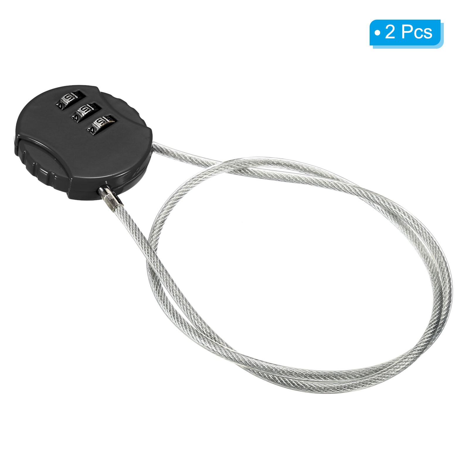 Small Combination Block 19.6", 2pcs 3 Digit Luggage Lock, Black