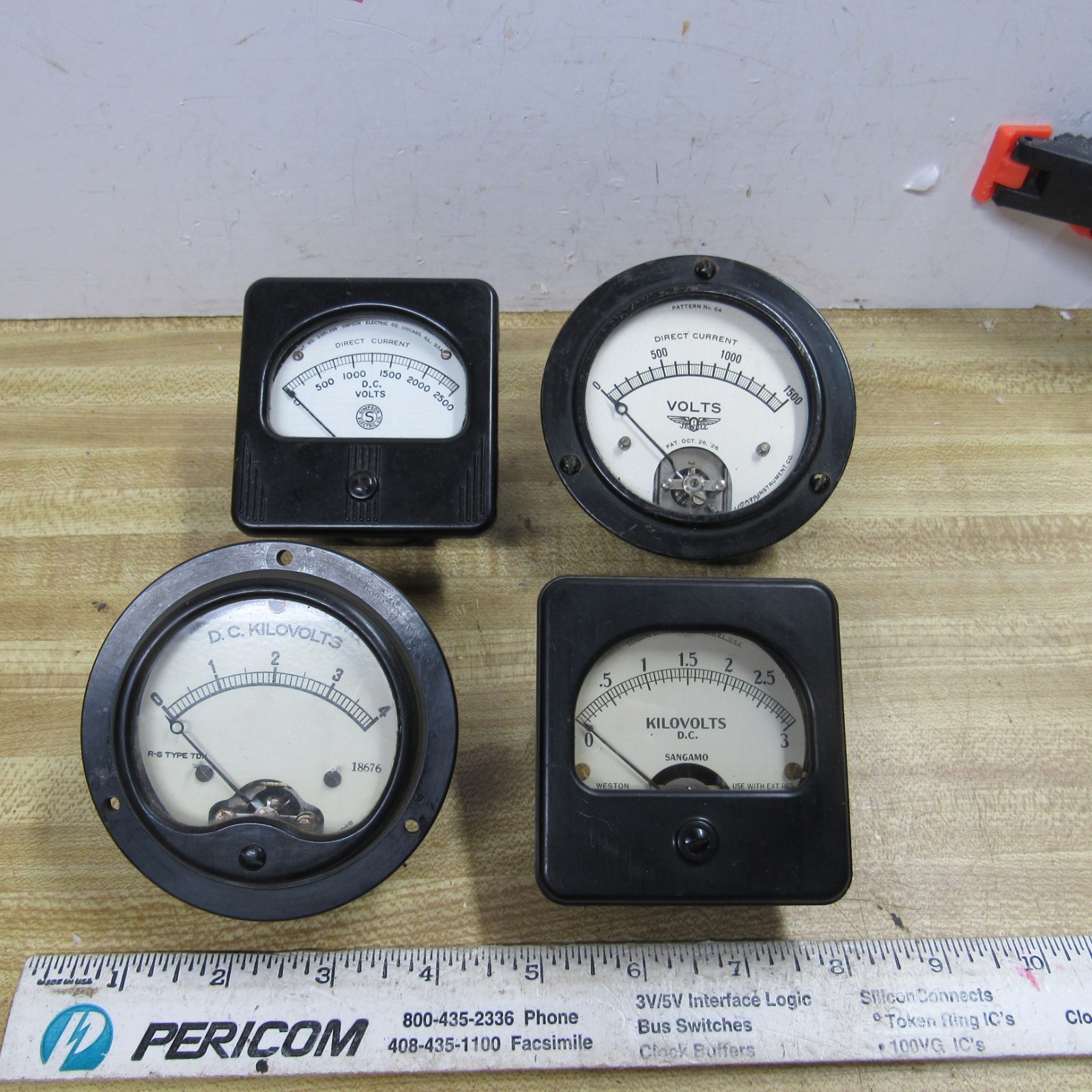 METER PANEL DC mA with DC KV SCALES 200V 1.5KV 2.5KV 3KV 4KV
