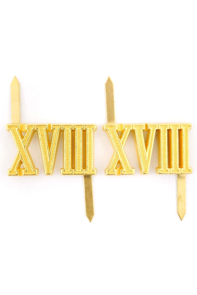 WWII German Shoulder Boards cyphers Gold XVIII Salzburg 18mm 2pcs