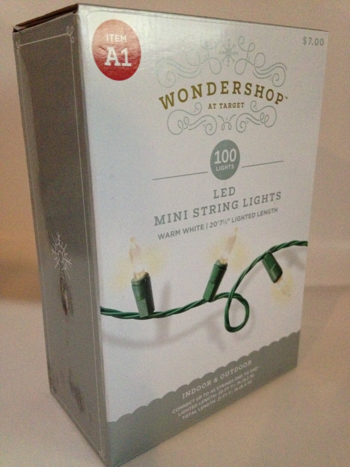 Wondershop 100ct Warm White, LED String Lights, Connect Up To 45 End To End, NEW