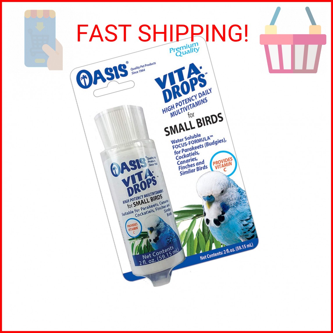 OASIS #80257 Vita Drops for Small Birds, 2- ounce liquid multivitamin