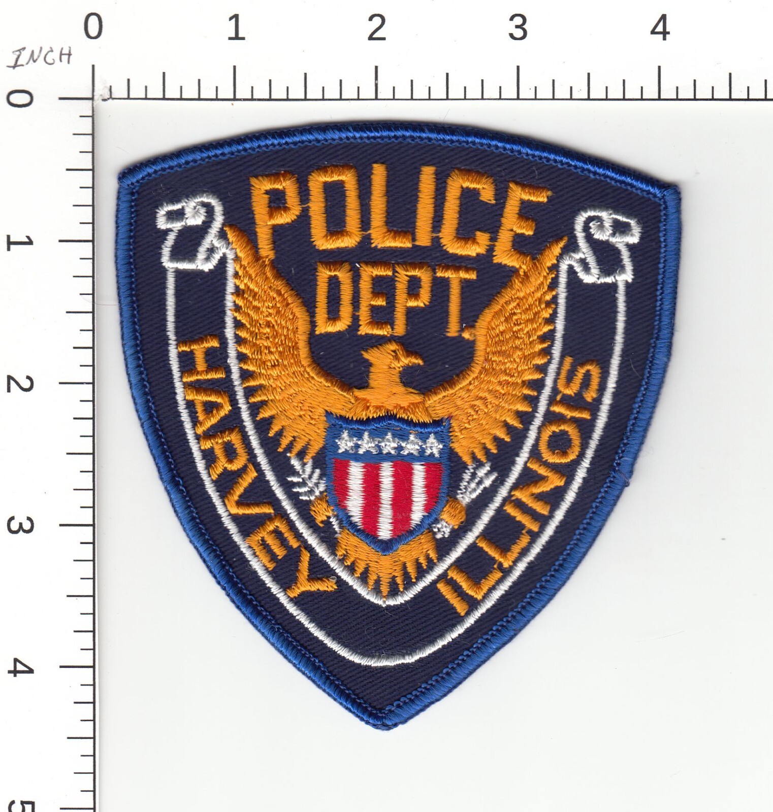 HARVEY - VINTAGE STOCK EAGLE CC BACKING ILLINOIS COLLECTIBLE POLICE PATCH