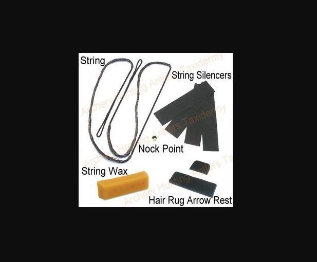 66" AMO - 16 Strand Recurve Bow String + SILENCERS + WAX + REST + NOCK POINT