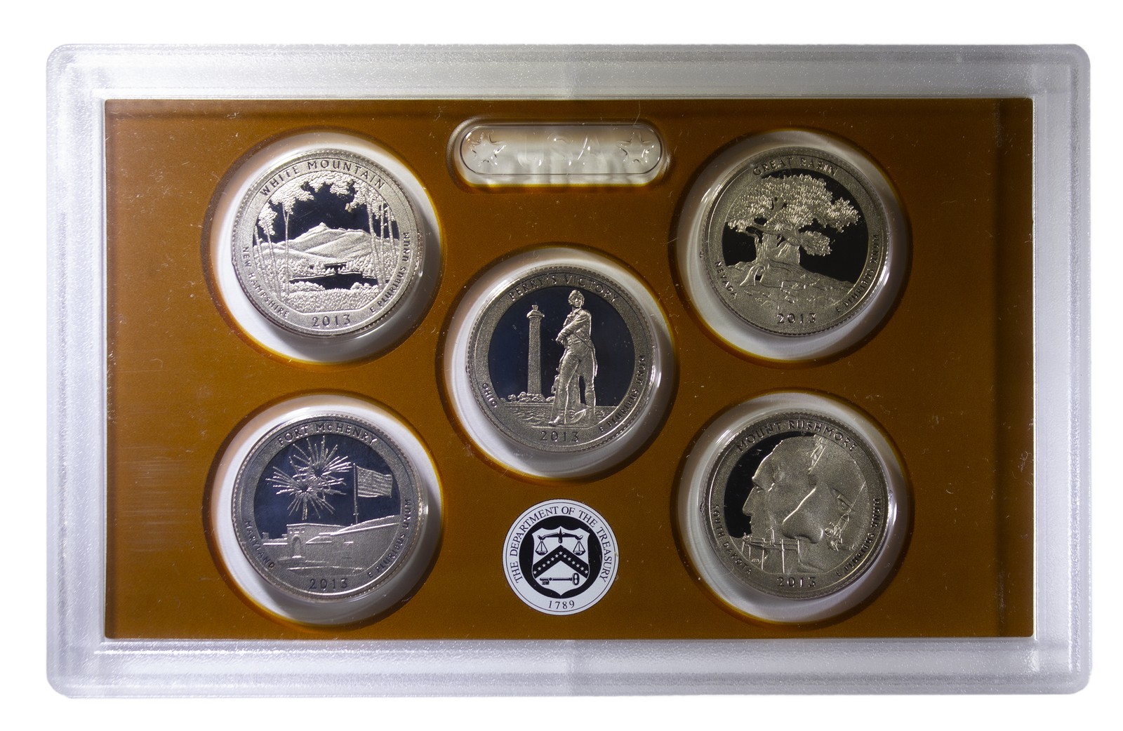 2013 Proof Quarter Parks (ATB) Set Gem DCAM (Clad) - No Box or COA - 5 Coins