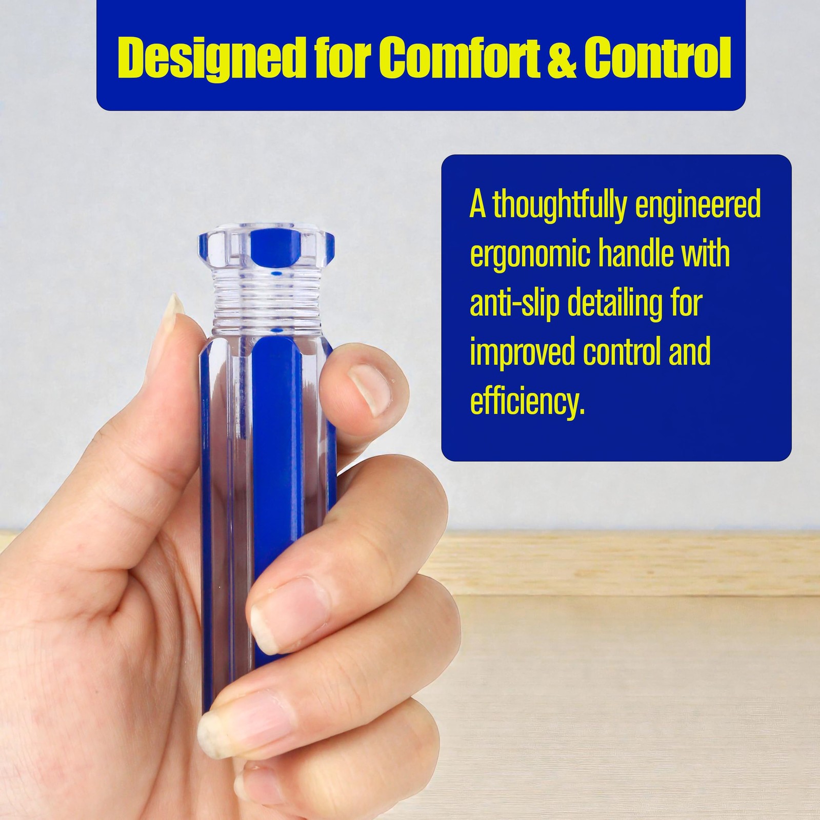 3 Pcs Screwdriver Handle Blank Pre-Drilled Replacement Grips, PVC Plastic Blu...