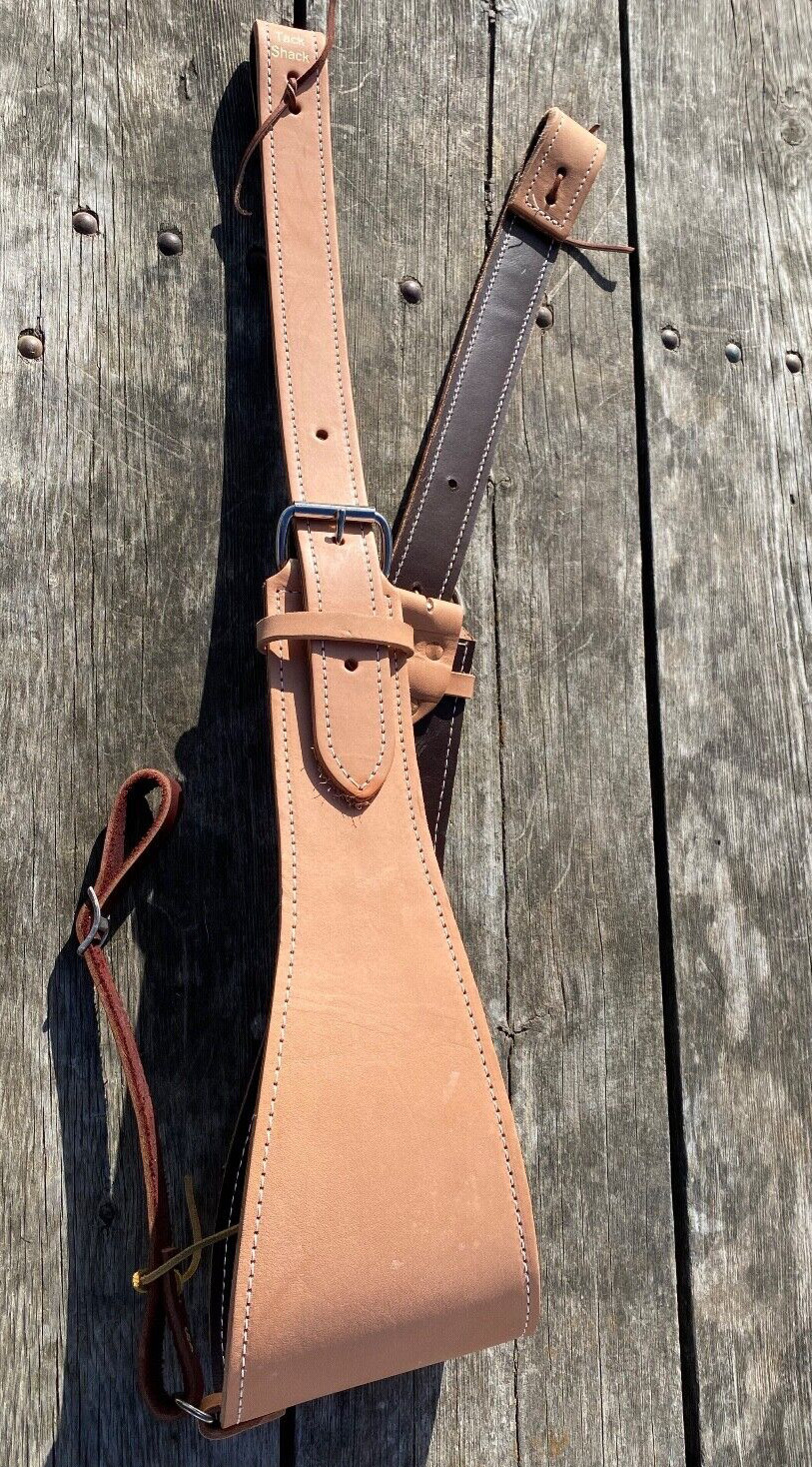 Heavy duty 6.25" undyed harness leather complete flank/rear cinch US made