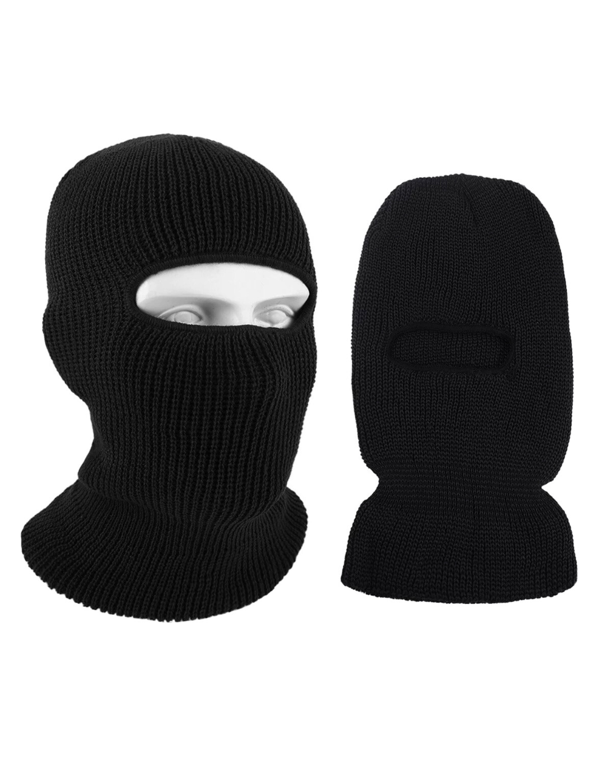 Winter Ski Mask 1 Hole Knitted Skull Balaclava Beanie Hat Men Outdoor Sports Cap