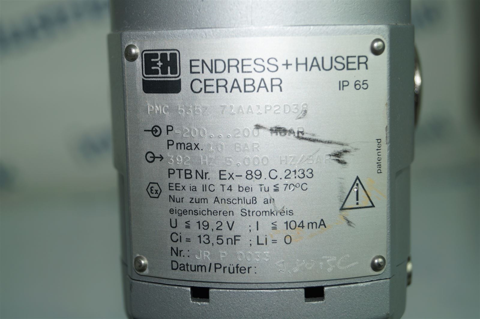 Endress + Hauser Cerabar Pmc 535Z 7Aa1P2D38