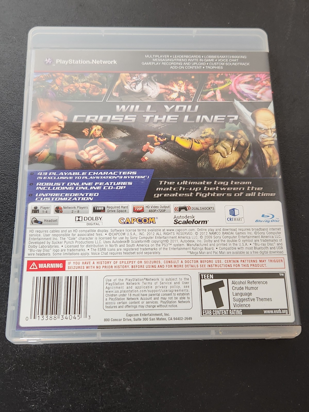 Street Fighter x Tekken Case & Instruction Manual Booklet ONLY!! (PS3)