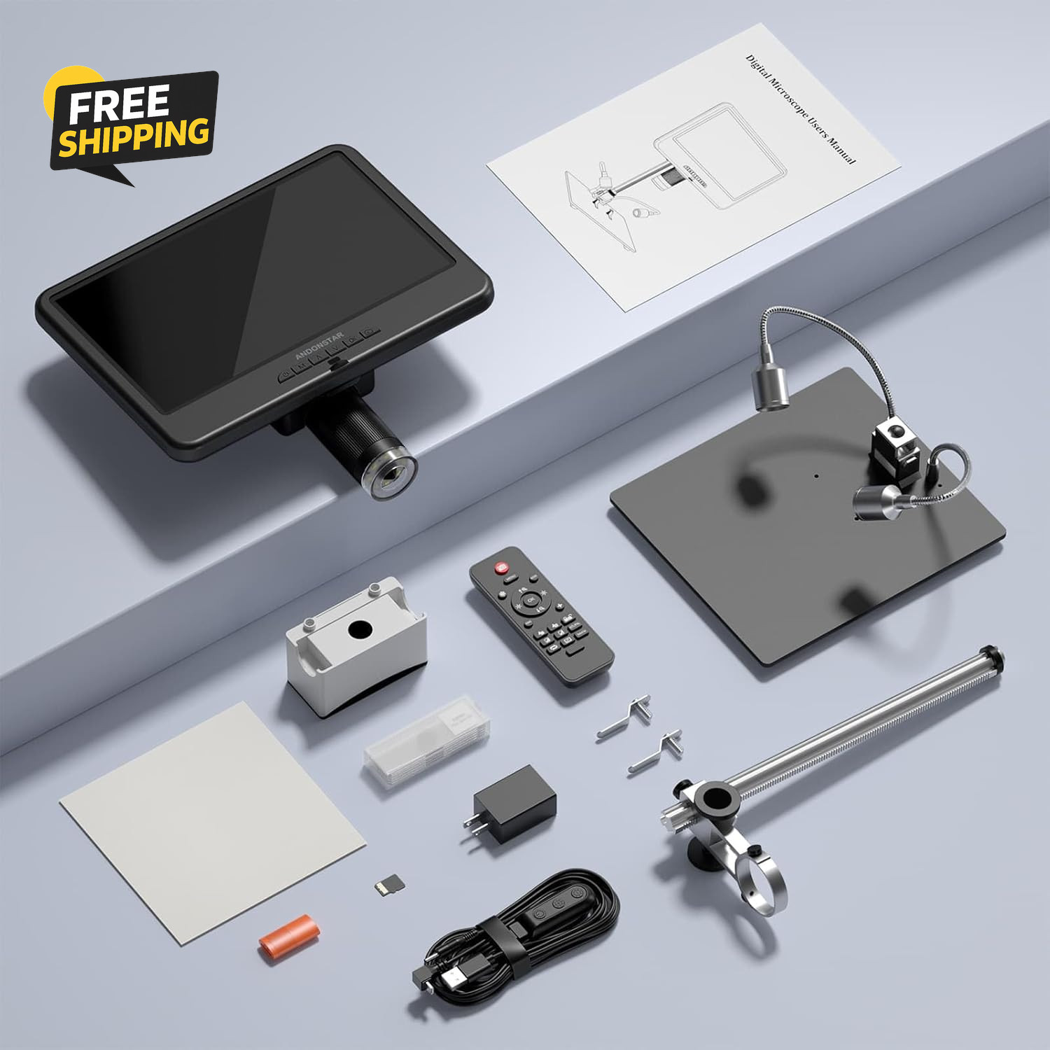 AD210 10.1 Inch LCD Digital Microscope for Adults, Soldering Microscope