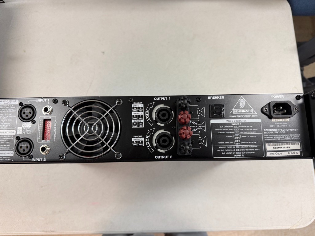 Behringer EP1500 2 channel Rack Mount Amplifier