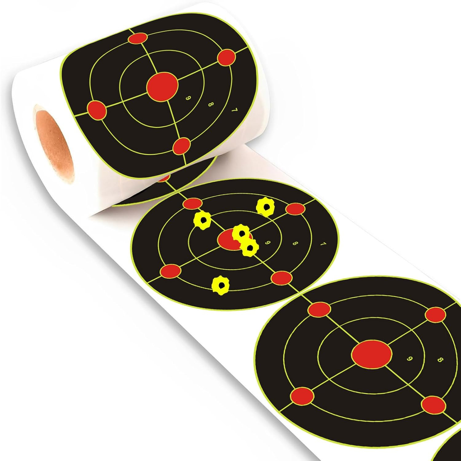 6 Inch 100 Pack Splatter Targets, Adhesive Shooting Target Stickers with Yellow
