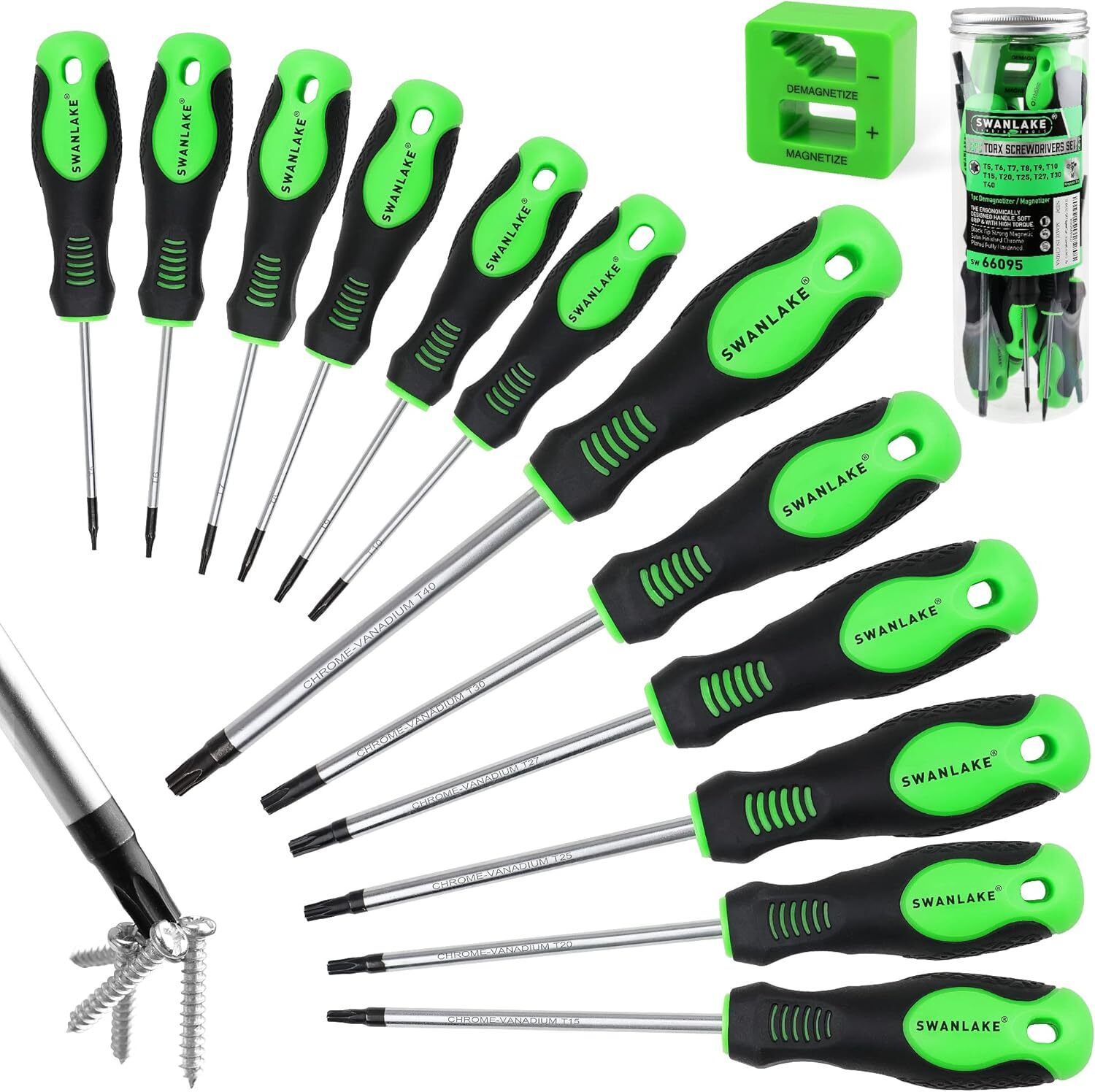 11 or 13 Pieces Magnetic Torx Screwdriver Set T5 to T40 Star Screwdrivers Steel