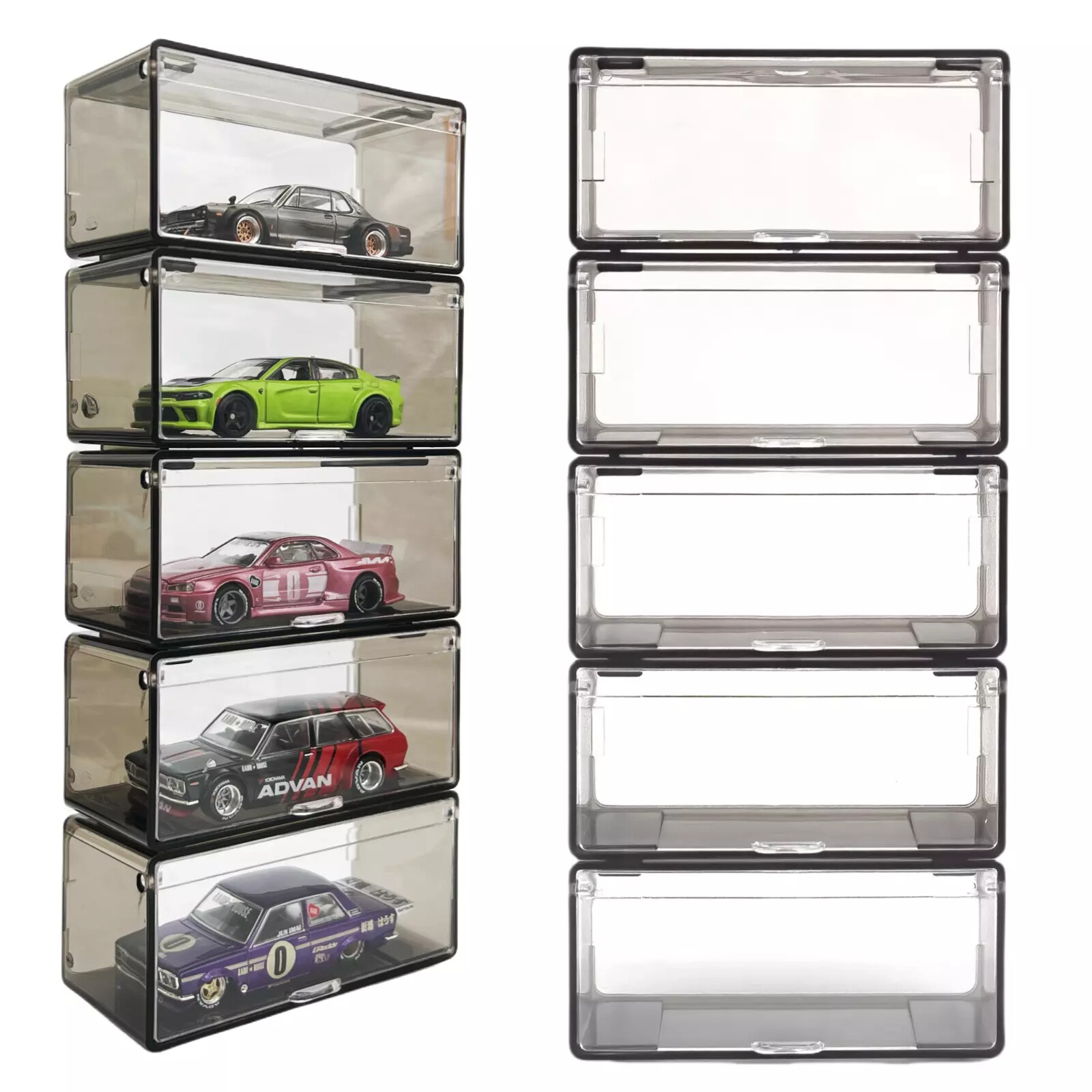 Display Cases Storage Box For Hot Wheels 1/64 Car Stackable Toy Car Collection