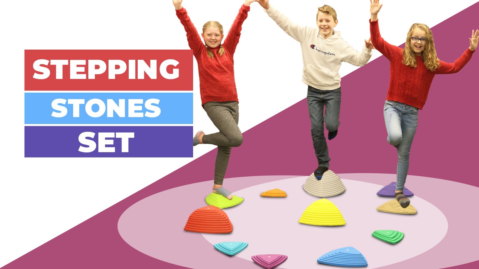 Kids Balance Stepping Stones, Plastic Sensory Obstacle Course Outdoor Indoor Toy