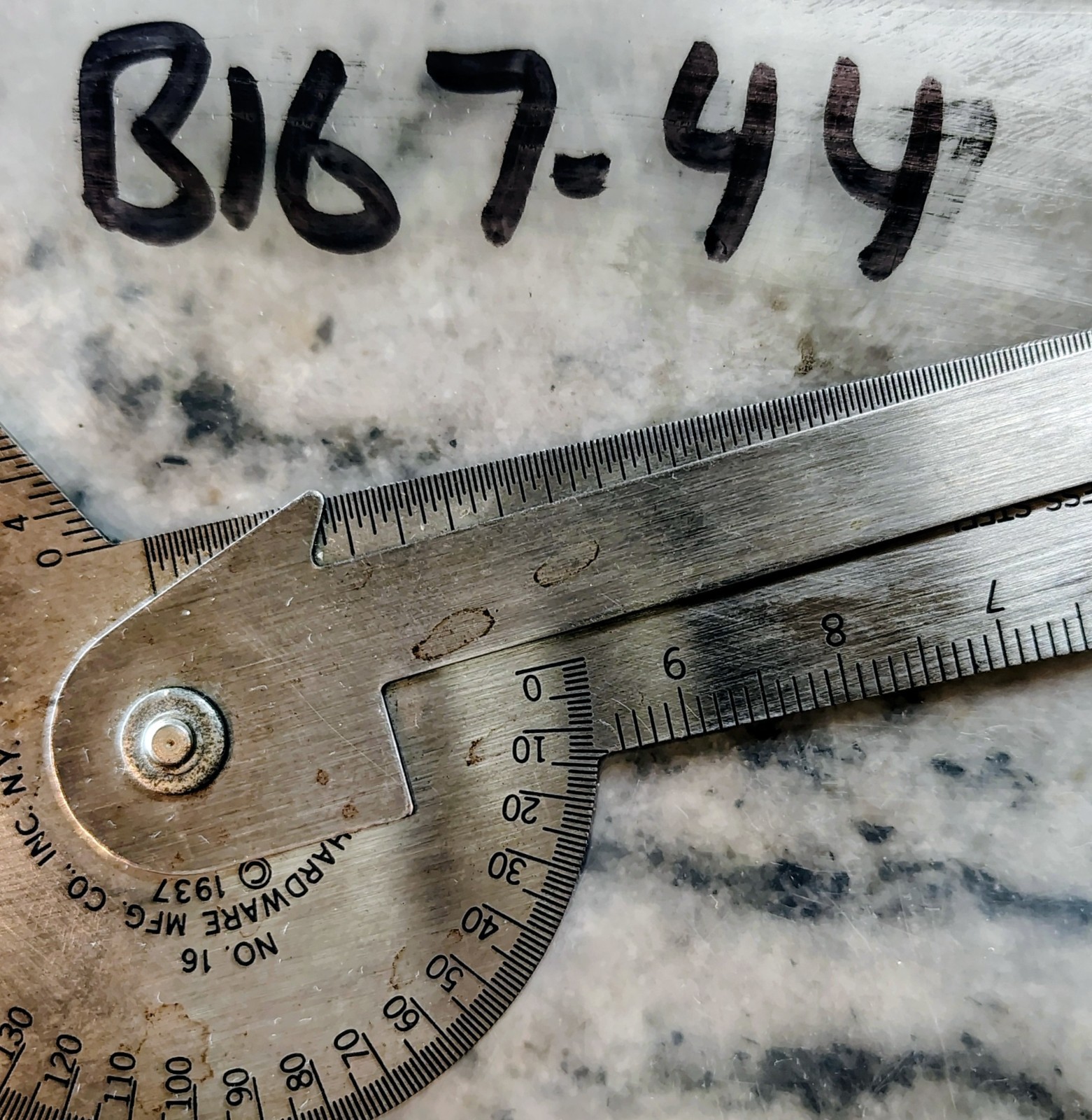 🗽GENERAL No. 16 RULE GAGE PROTRACTOR DRILL POINT CENTER EXCELLENT CONDITION