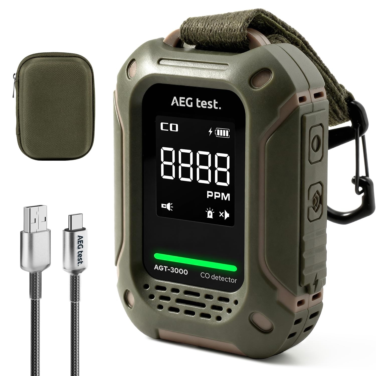 Aegtest Agt-3000 Portable Carbon Monoxide Detector 240H Standby Upgraded Co