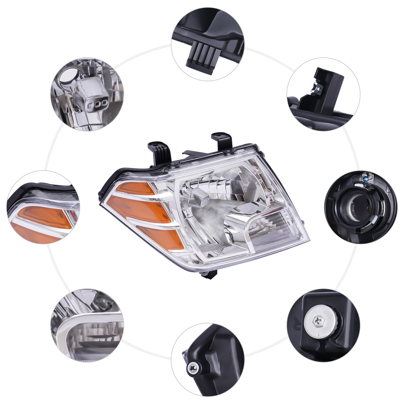 Right Halogen Headlight for Nissan Frontier 2009-2018 Passenger Side Headlamp