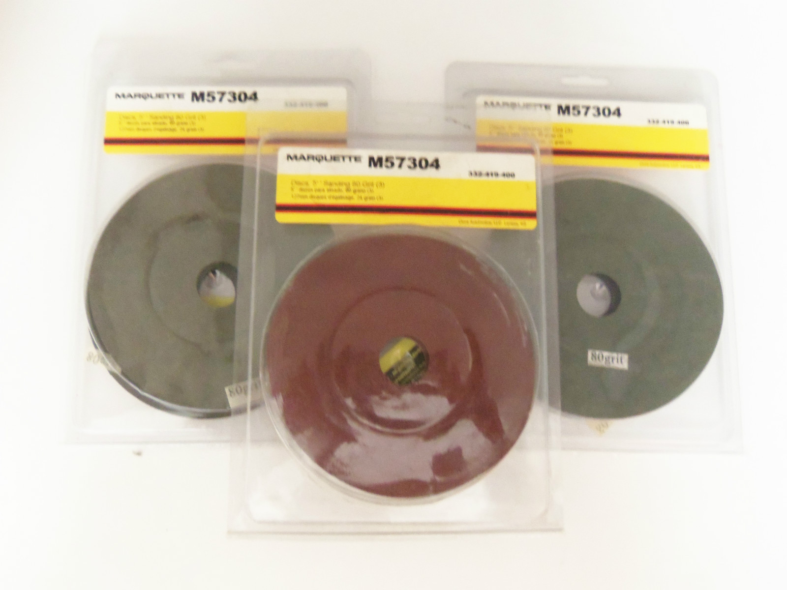 Lot of 3 Marquette M57304 5" Sanding Disc- 80 Grit Qty of 9