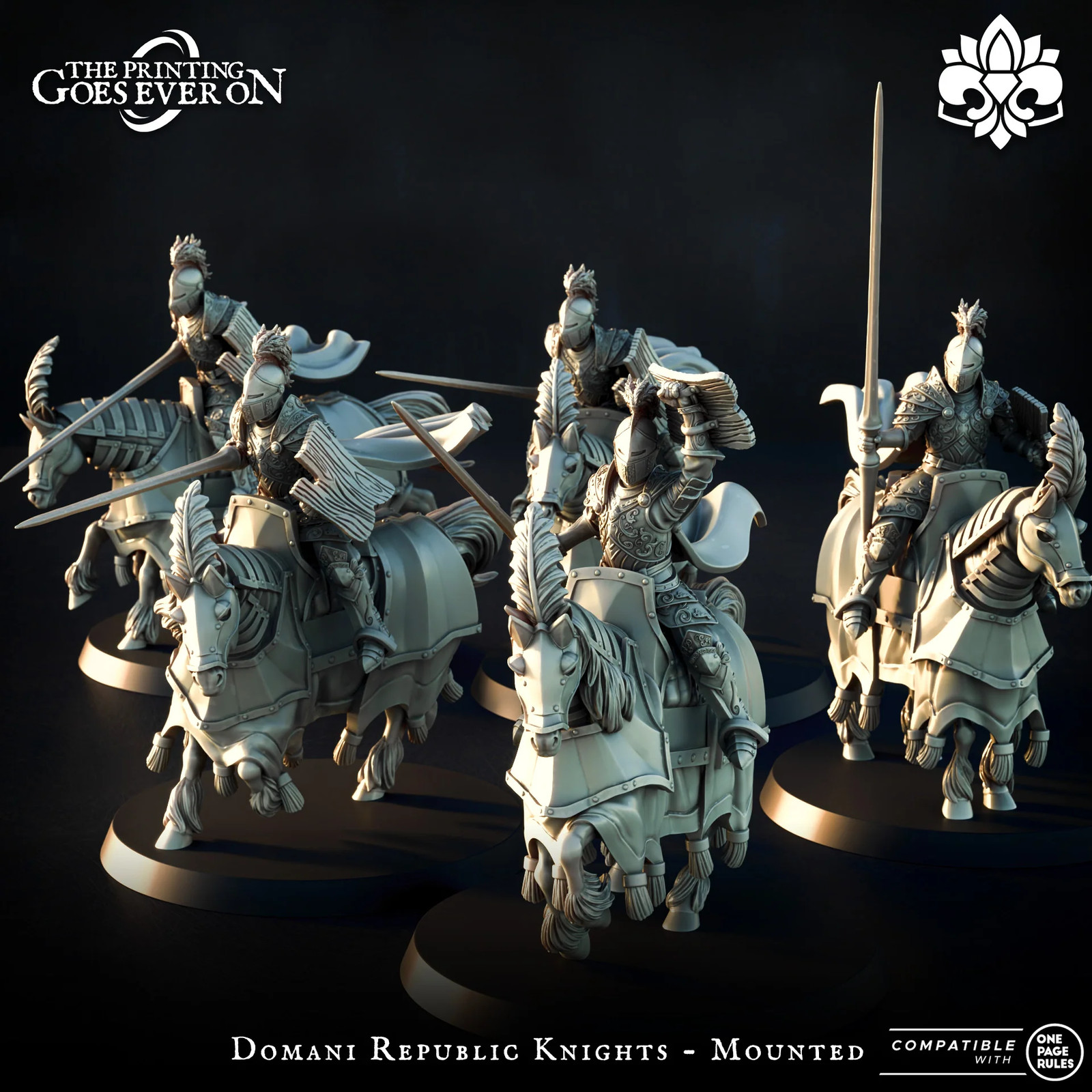 Domani Republic Knights - Mounted - 28-32mm Domani - Resin Tabletop Miniature