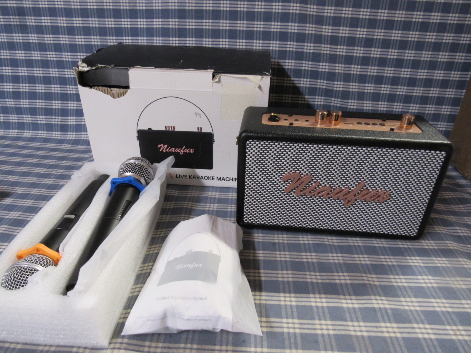 Niaufux Karaoke Machine 2 Microphones Bluetooth (Store Display) FREE SHIPPING.