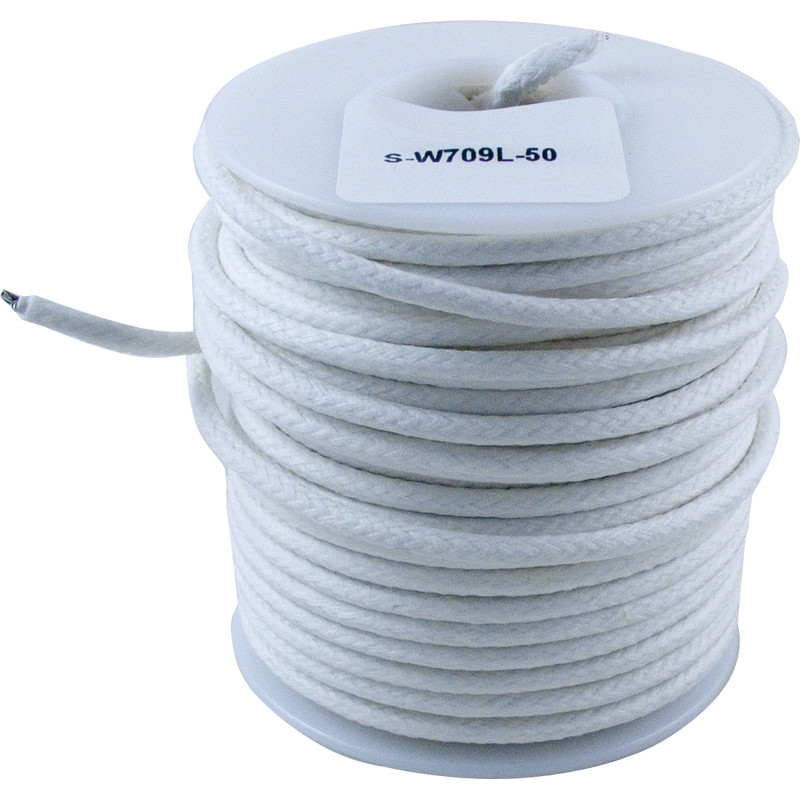 Wire, 20 AWG Stranded Core, Lacquered Cloth Cover, 600V, White, Length: 50 feet