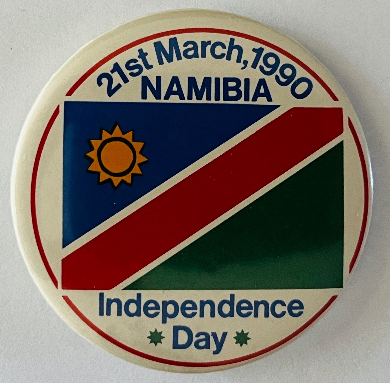Namibia Independence Day 1990 button South Africa Democracy